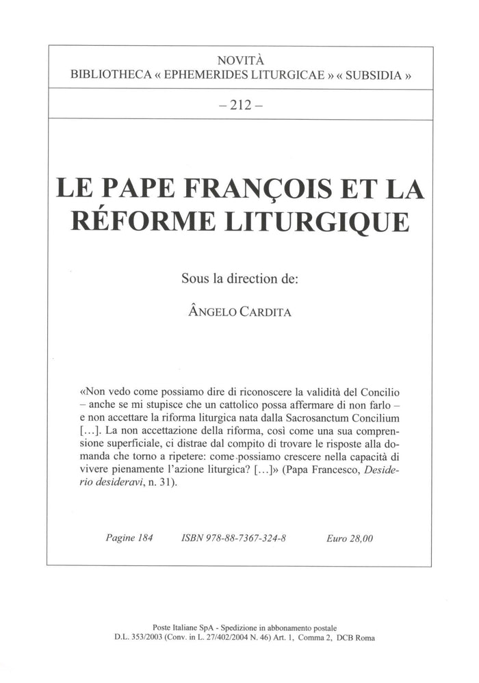 Ephemerides Liturgicae | ANNO CXXXVIII | 1 Gen.- Mar | 2024