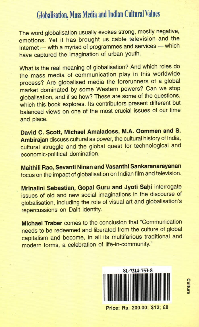 Globalisation Mass Media and Indian Cultural Values