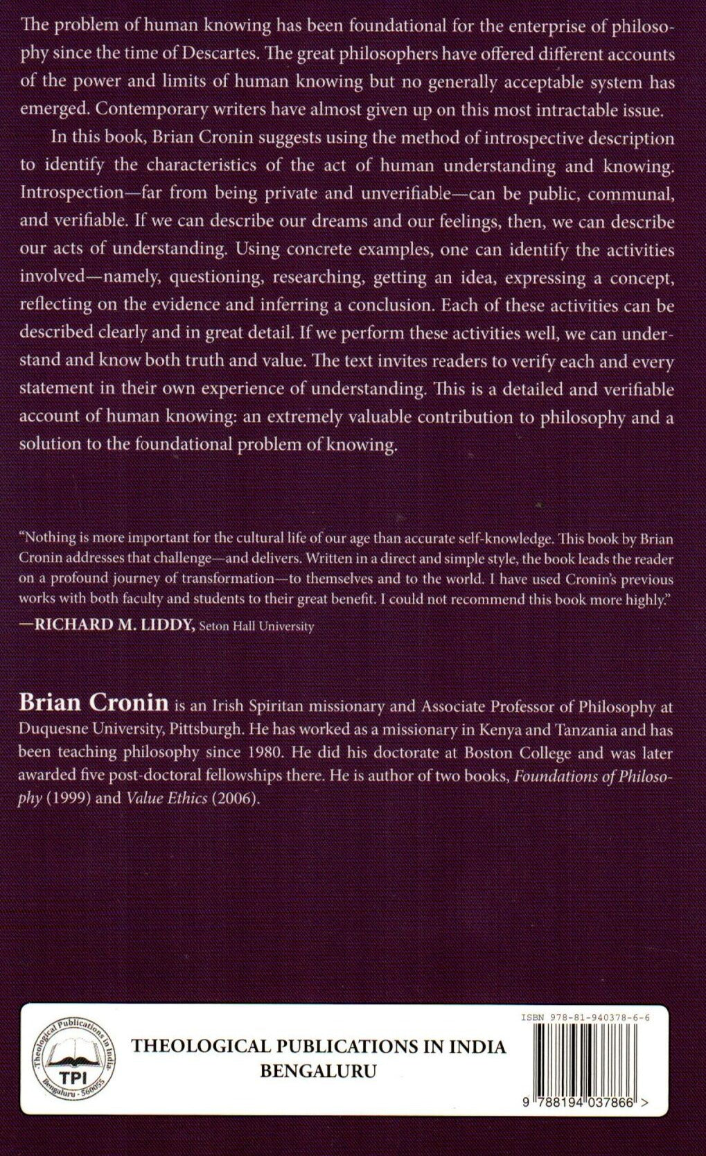 Phenomenology of Human Understanding