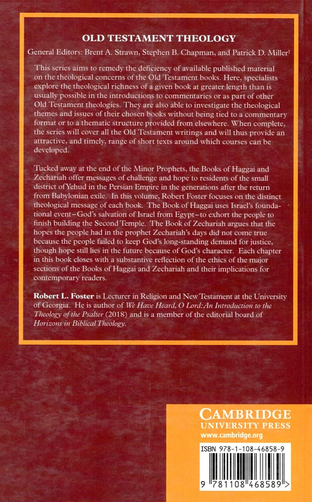 The Theology of the Books of Haggai and Zechariah : Old Testament Theology