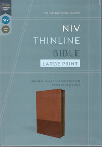 NIV : Thinline Bible, Leathersoft, Brown, Red Letter,Zippered,