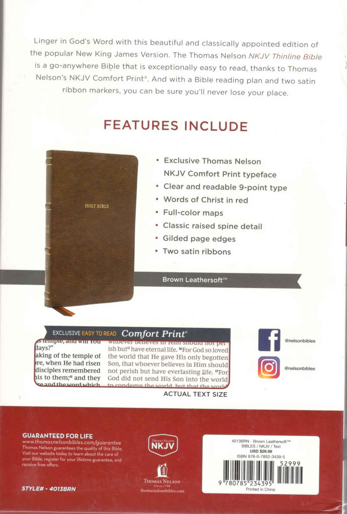 NKJV Thinline Bible Red Letter Edition