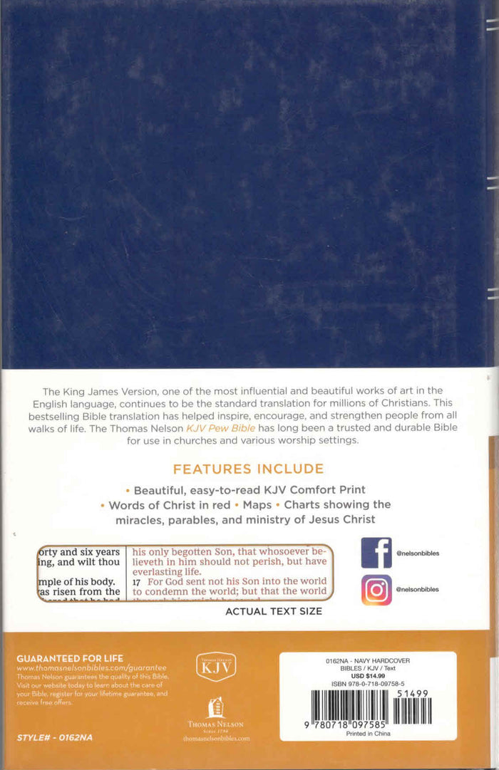 KJV Pew Bible Comfort Print: Holy Bible