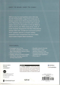 NIV : Thinline Bible, Leathersoft, Brown, Red Letter,Zippered,