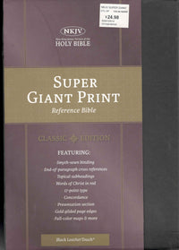 NKJV Super Giant Print Reference Bible, Classic Black LeatherTouch