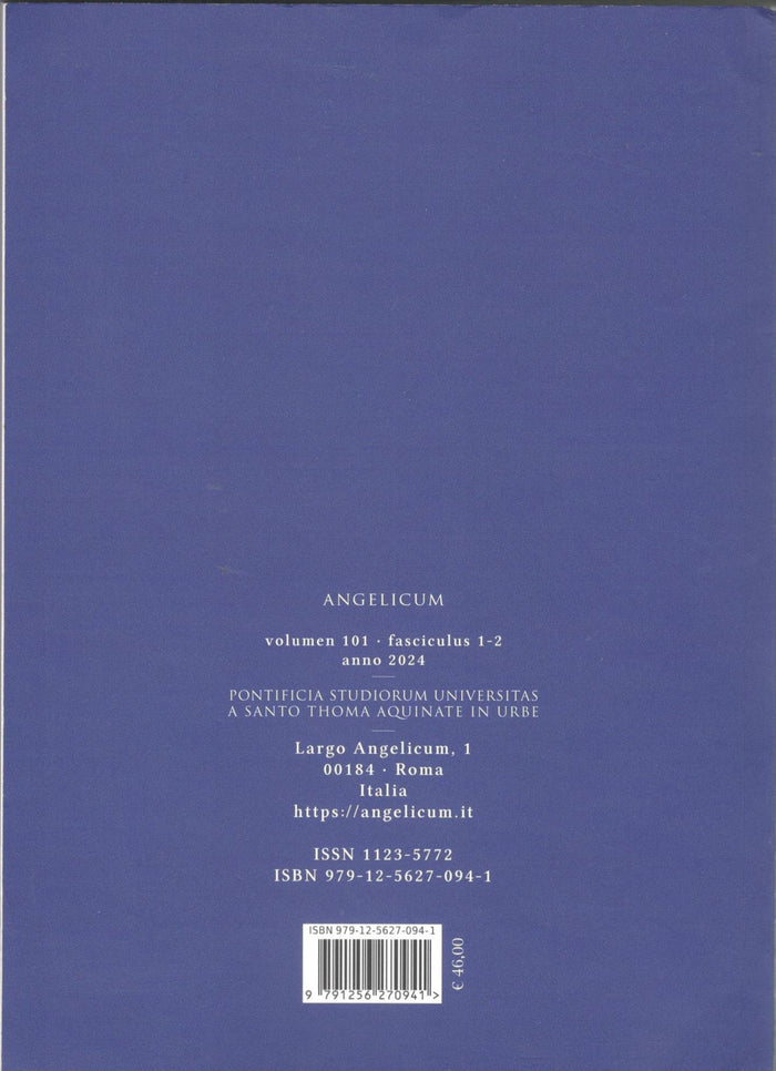 Angelicum Vol.101 | Issues 1-2 | 2024