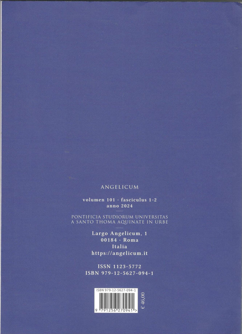 Angelicum Vol.101 | Issues 1-2 | 2024
