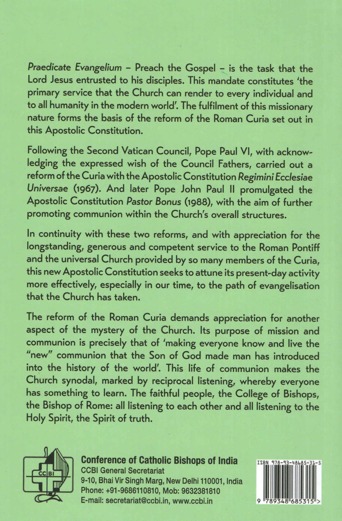 Apostolic Constitution Praedicate Evangelium