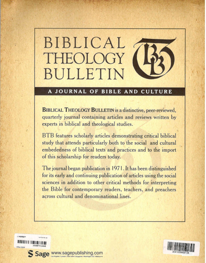 Biblical Theology Bulletin | Vol. 56 No. 1 | February 2026