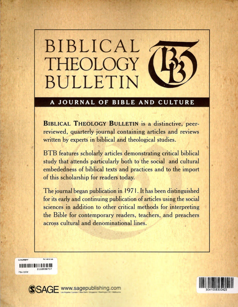 Biblical Theology Bulletin | Vol. 53 No. 4 | November 2023