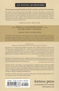 Biblical Interpretation in the Early Church