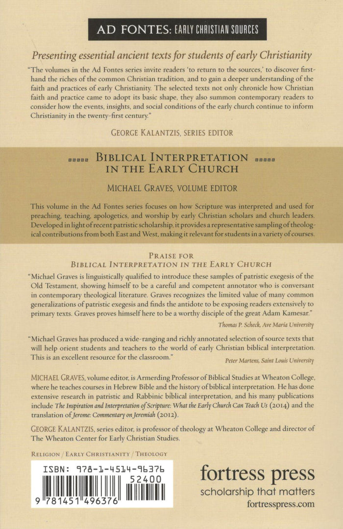 Biblical Interpretation in the Early Church