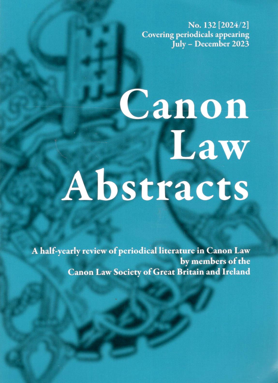 Canon Law Abstracts | No. 132 [2024/2] | July - December 2023