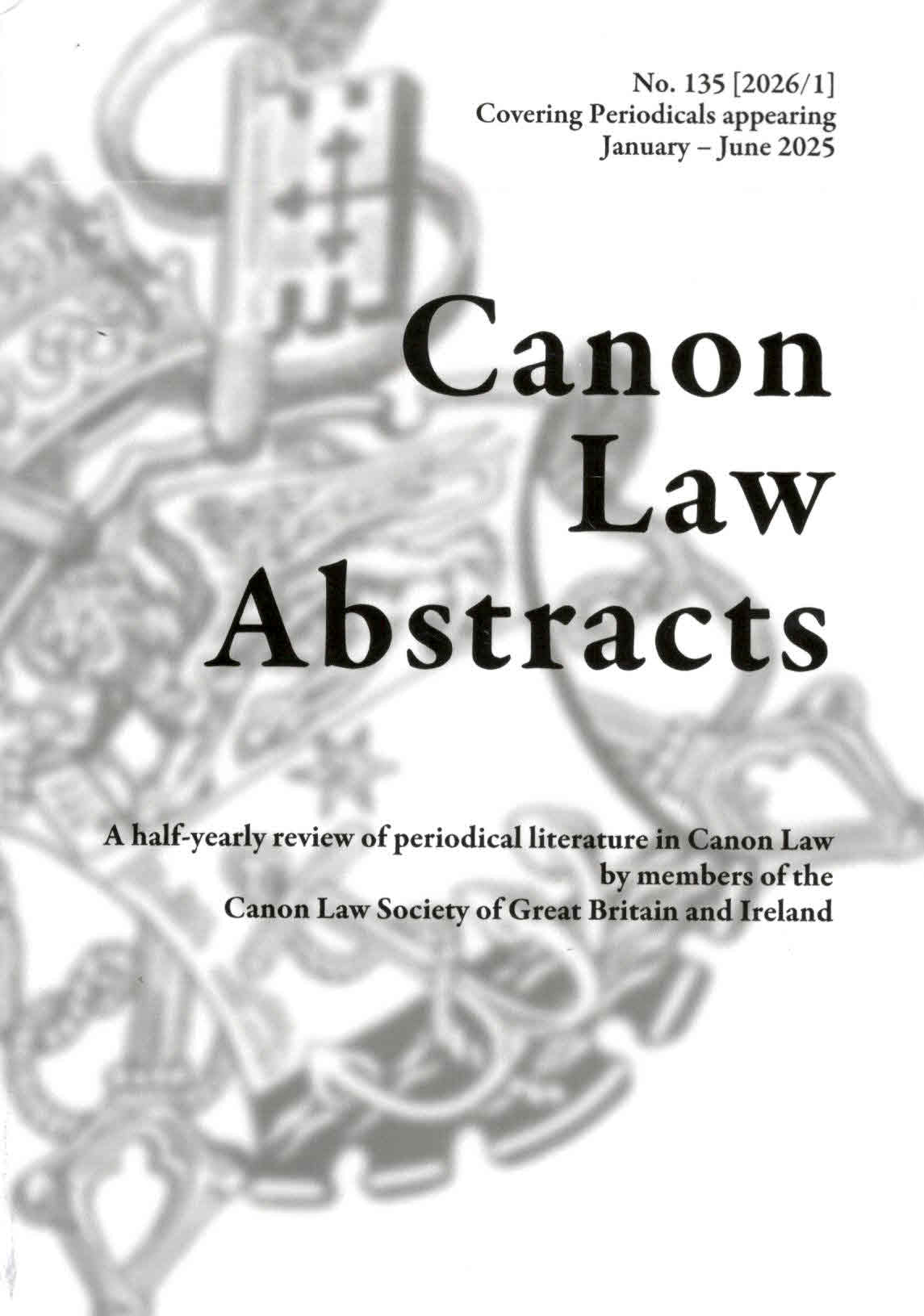 Canon Law Abstracts | No. 135 [2026/1] | January - June 2025