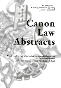 Canon Law Abstracts | No. 135 [2026/1] | January - June 2025