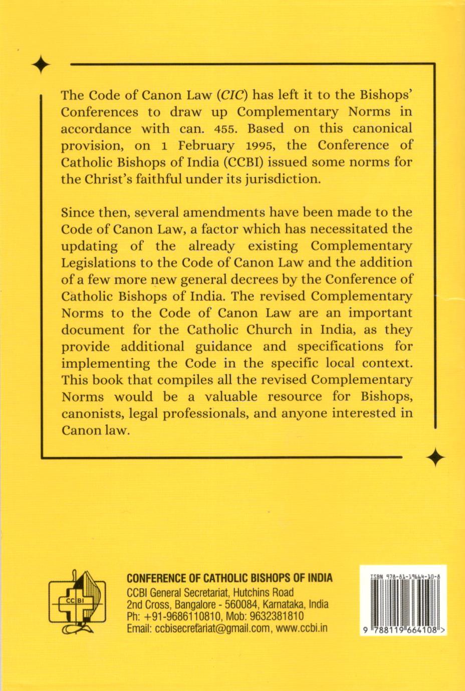 Complementary Norms to the Code of Canon Law