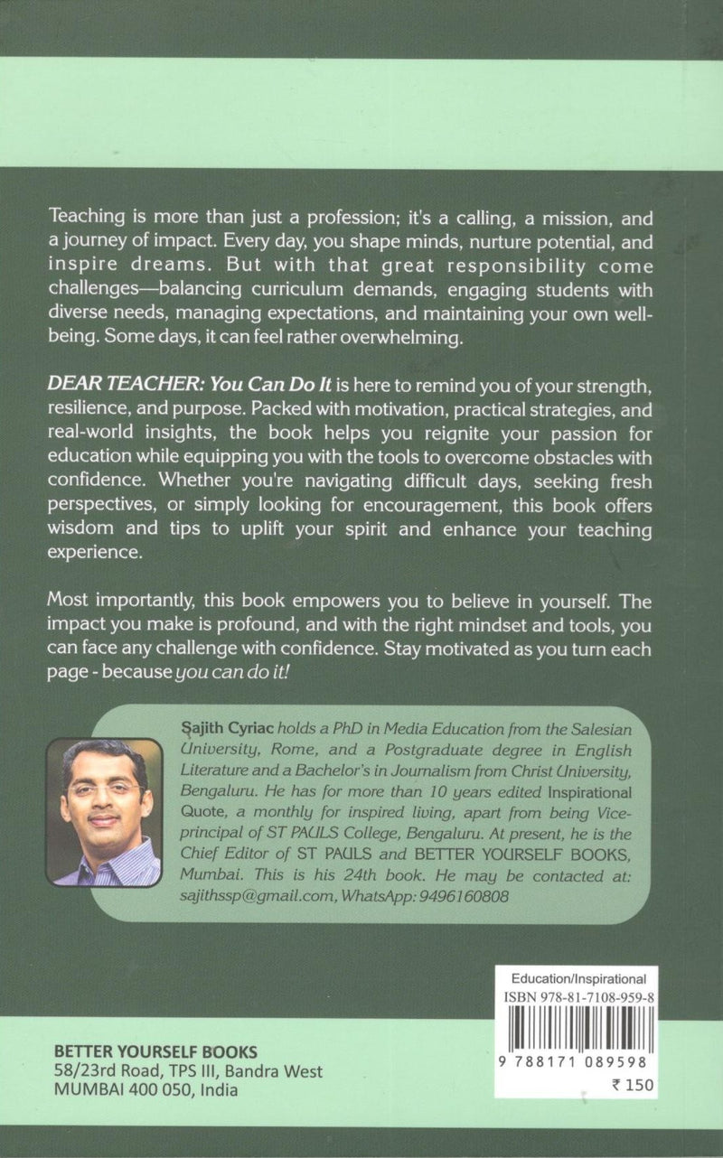 Dear Teacher... You Can Do It!