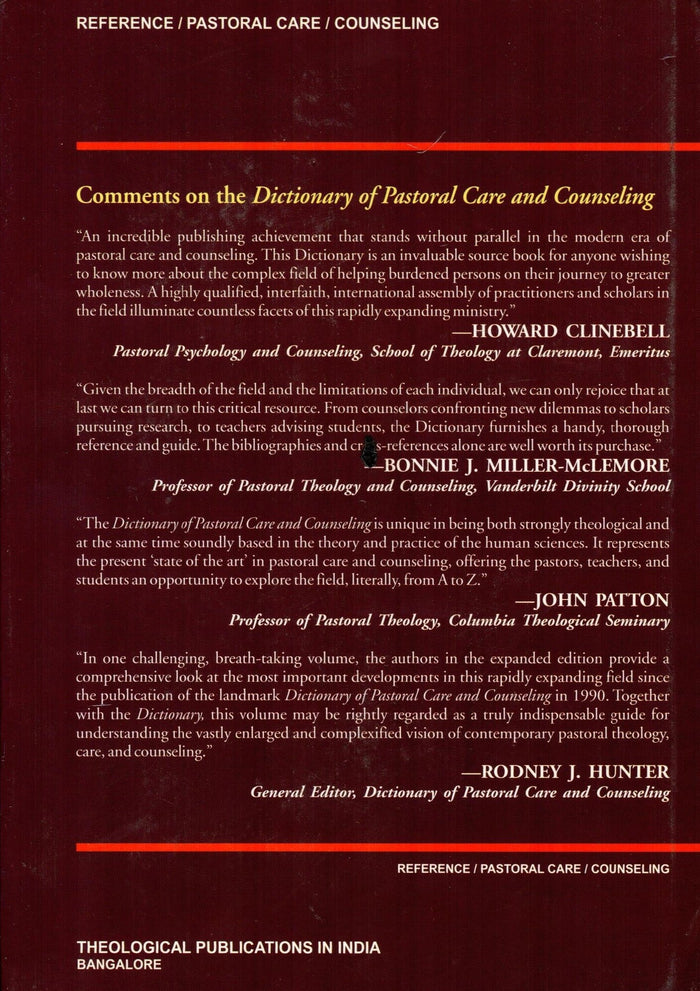 Dictionary of Pastoral Care and Counselling