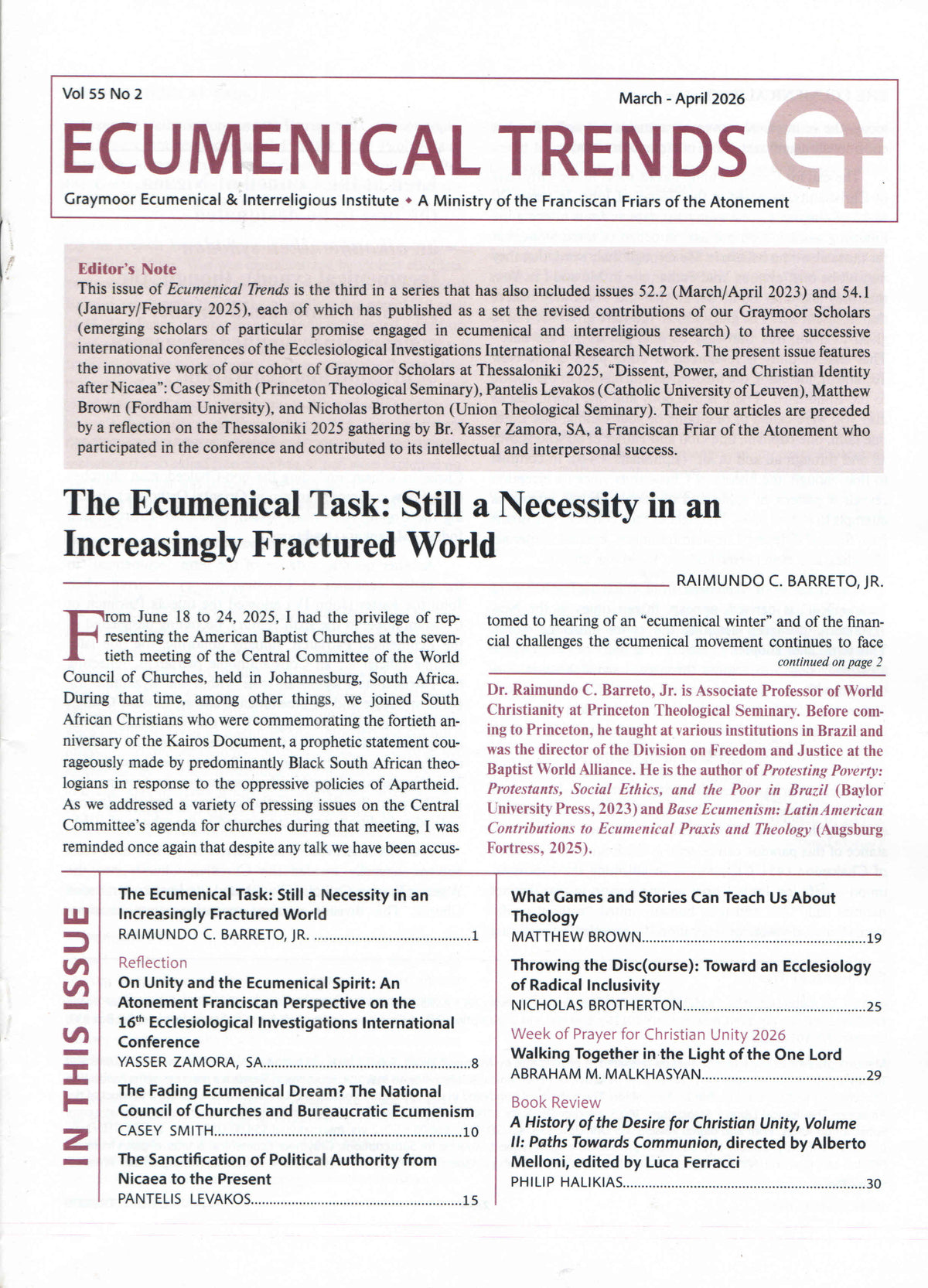 Ecumenical Trends | Vol. 55 | No. 2 | Mar - April 2026
