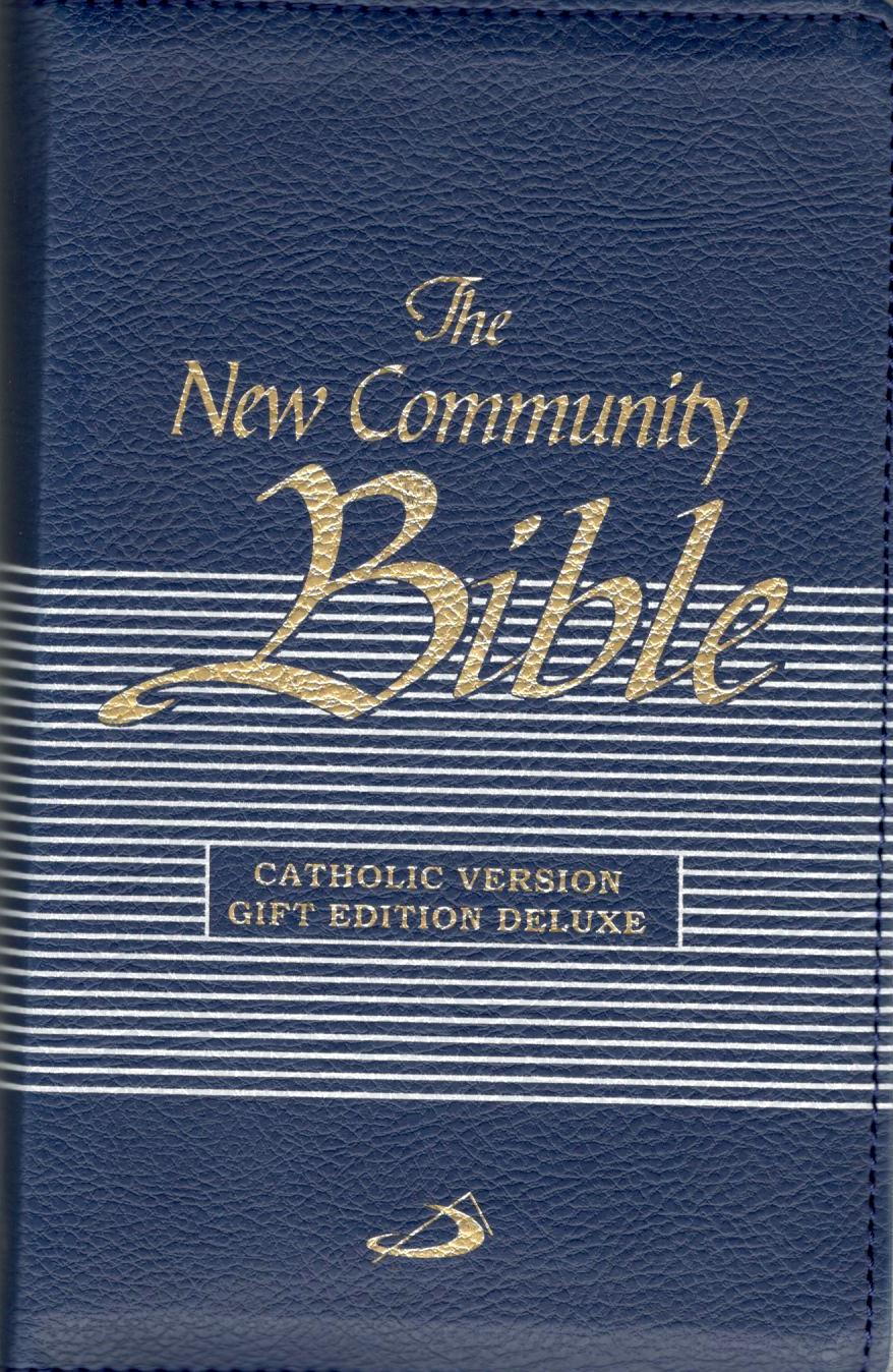 The New Community Bible | Gift Edition Deluxe | Leather | Thumb Index | Golden Edge | Blue