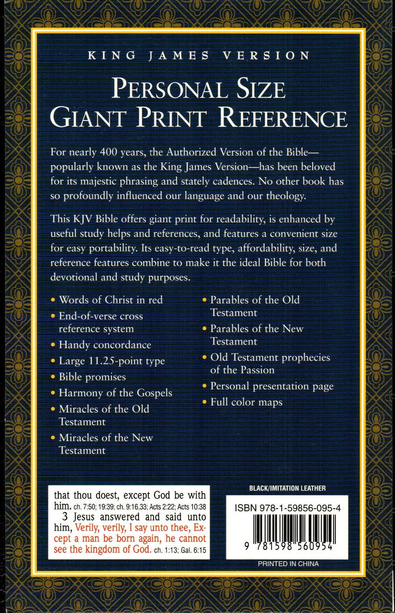 KJV - Personal Size Giant Print Reference Bible (Black)