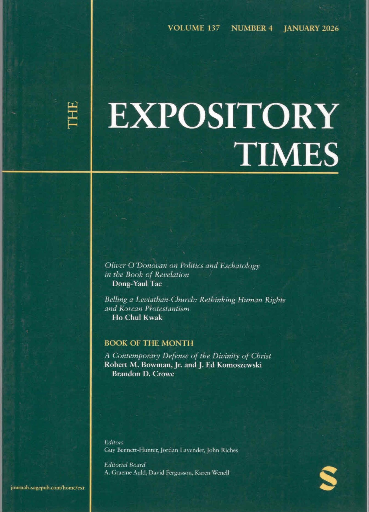 Expository Times | Vol. 137 | No.4 | 2026