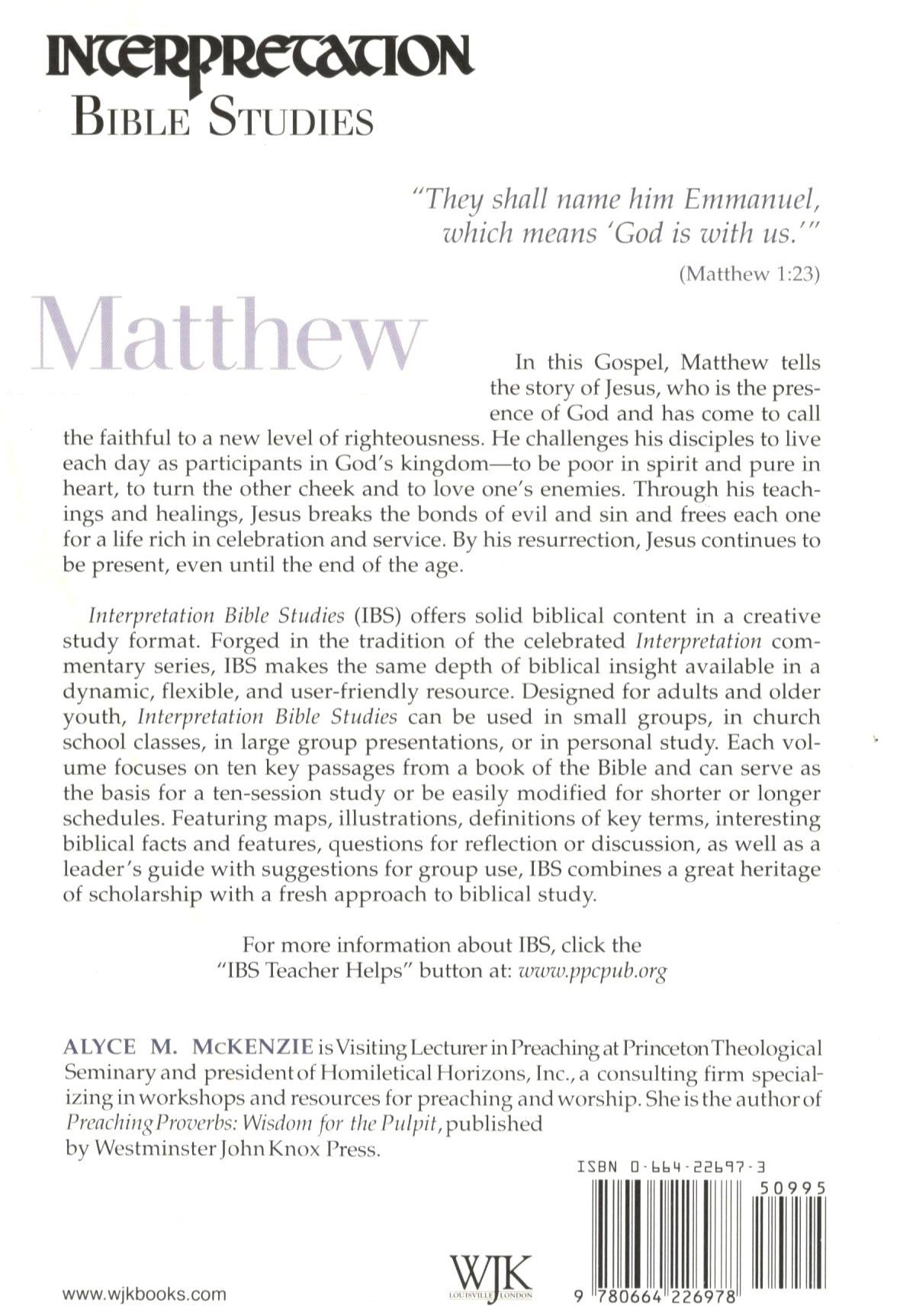 Interpretation Bible Studies : Matthew