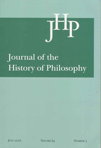 Journal of the History of Philosophy |Vol.64 |No.3 |Jul 2026