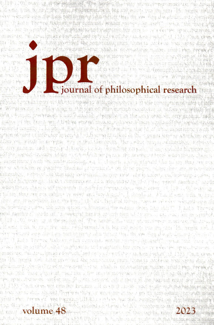 Journal of Philosophical Research | Vol. 48 | 2023