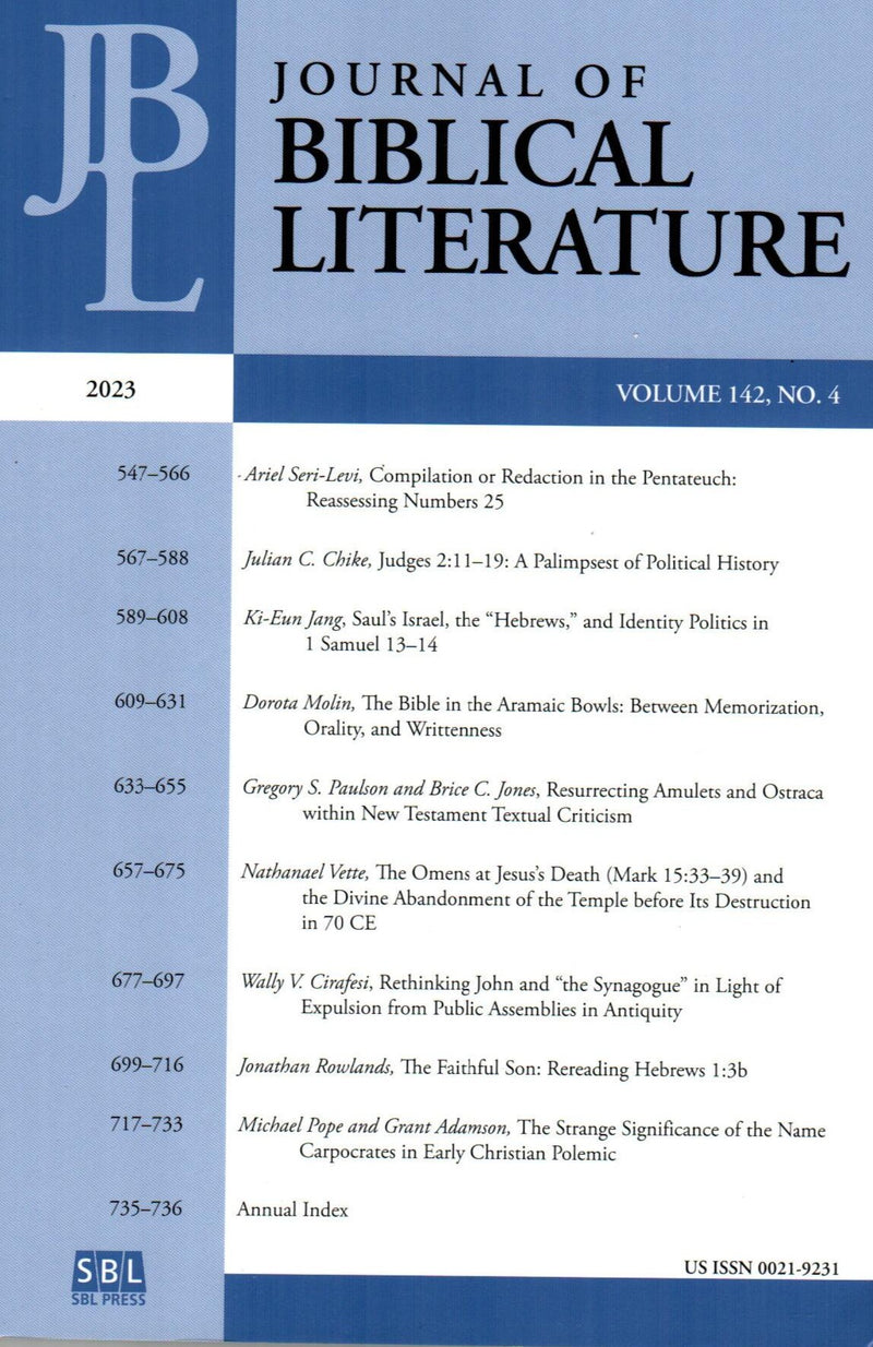 Journal Of Biblical Literature | Vol. 142 | No.4