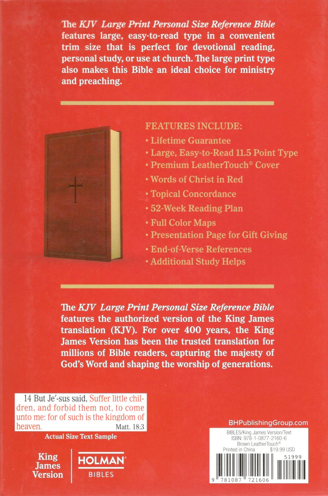 KJV - Large Print Personal Size Reference Bible (Brown)