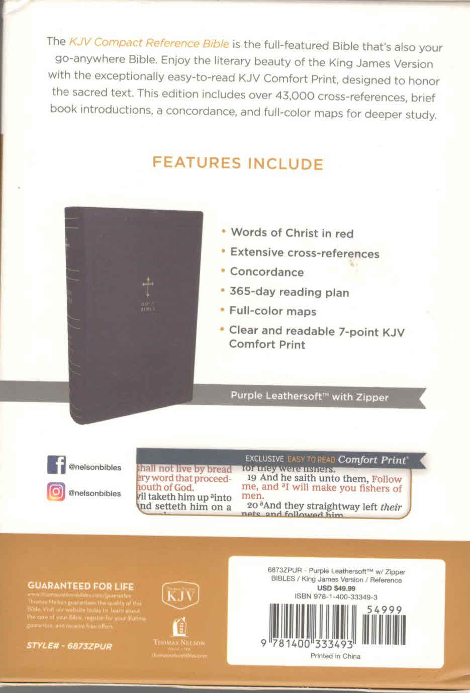 KJV Holy Bible : Purple Leathersoft