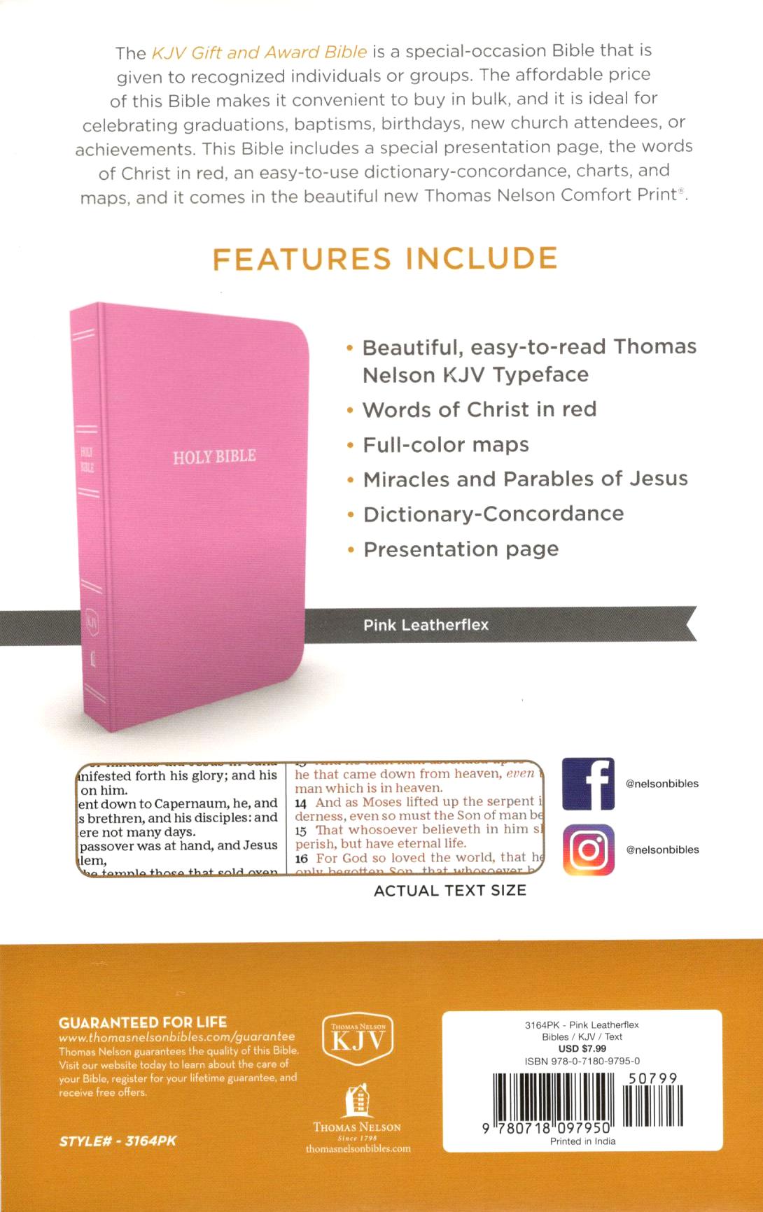 KJV - Gift and Award Bible (Pink)