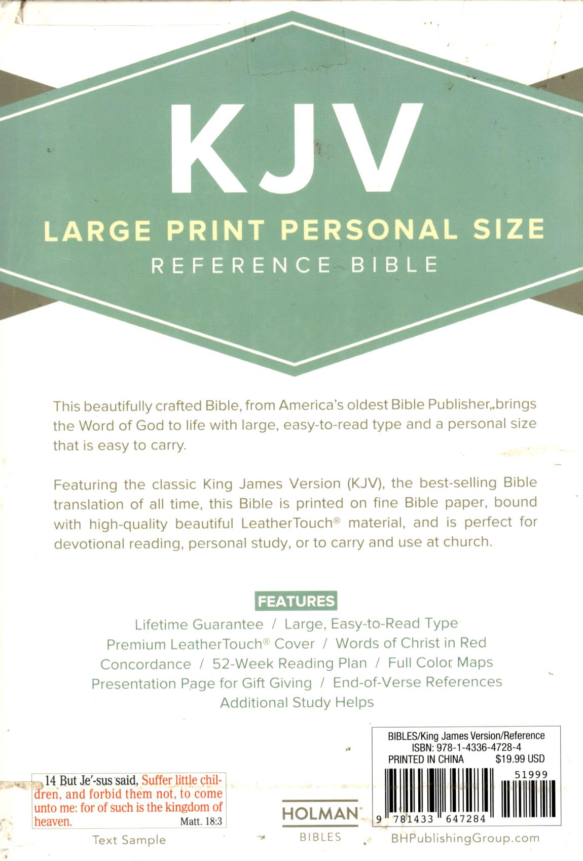 KJV - Large Print Personal Reference Bible (Purple)