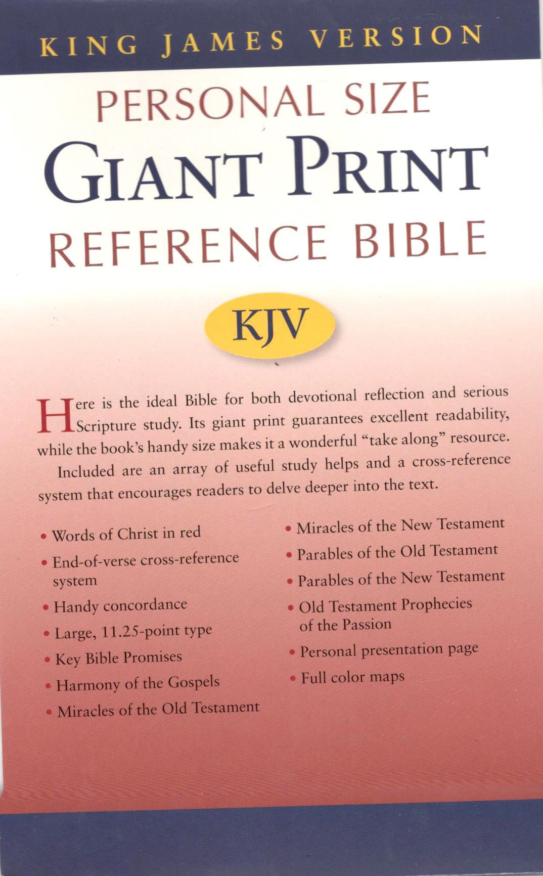 KJV - Giant Print Personal Size Reference Bible (Pink/Brown)