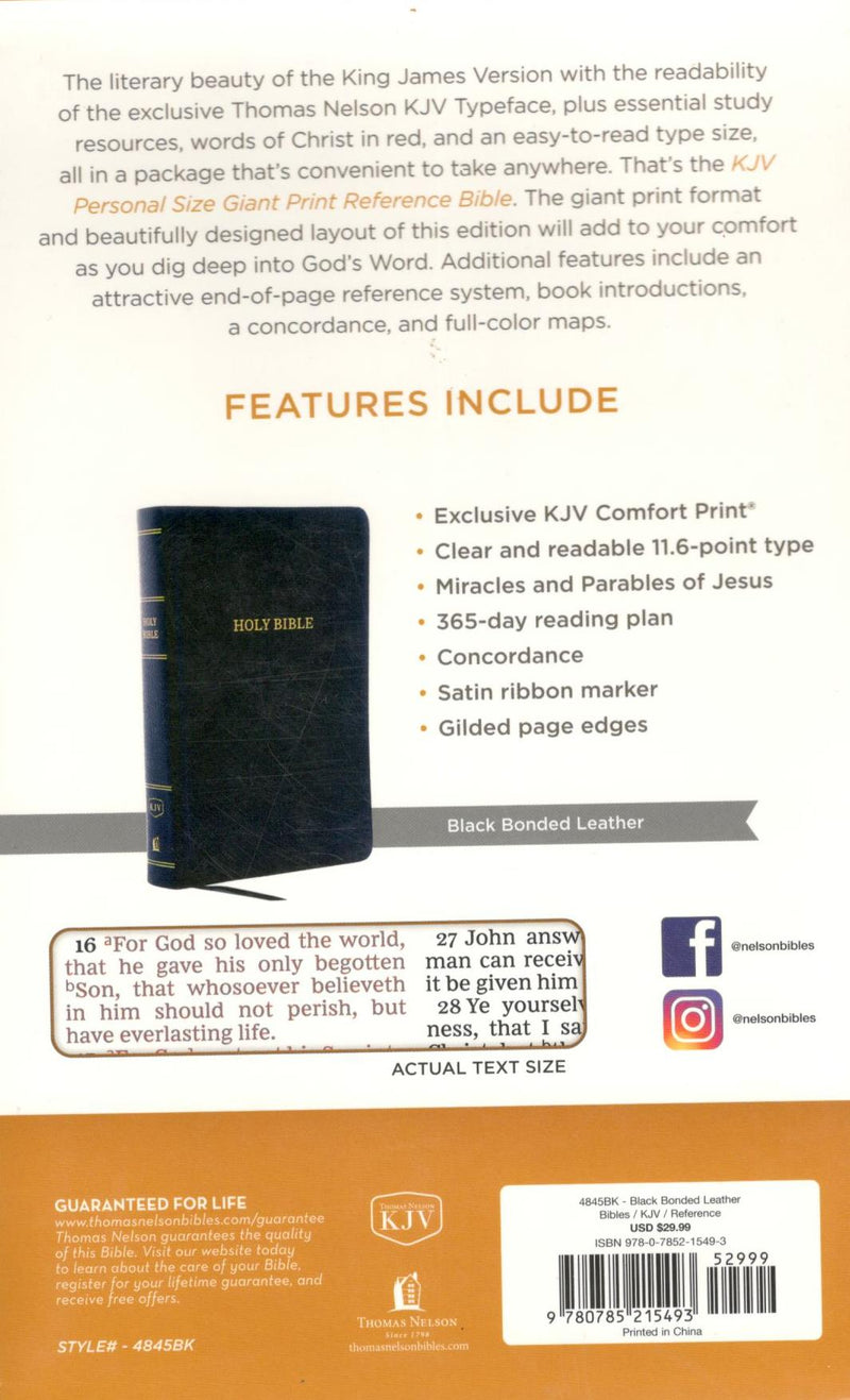 KJV - Personal Size Giant Print Reference Bible (Black)