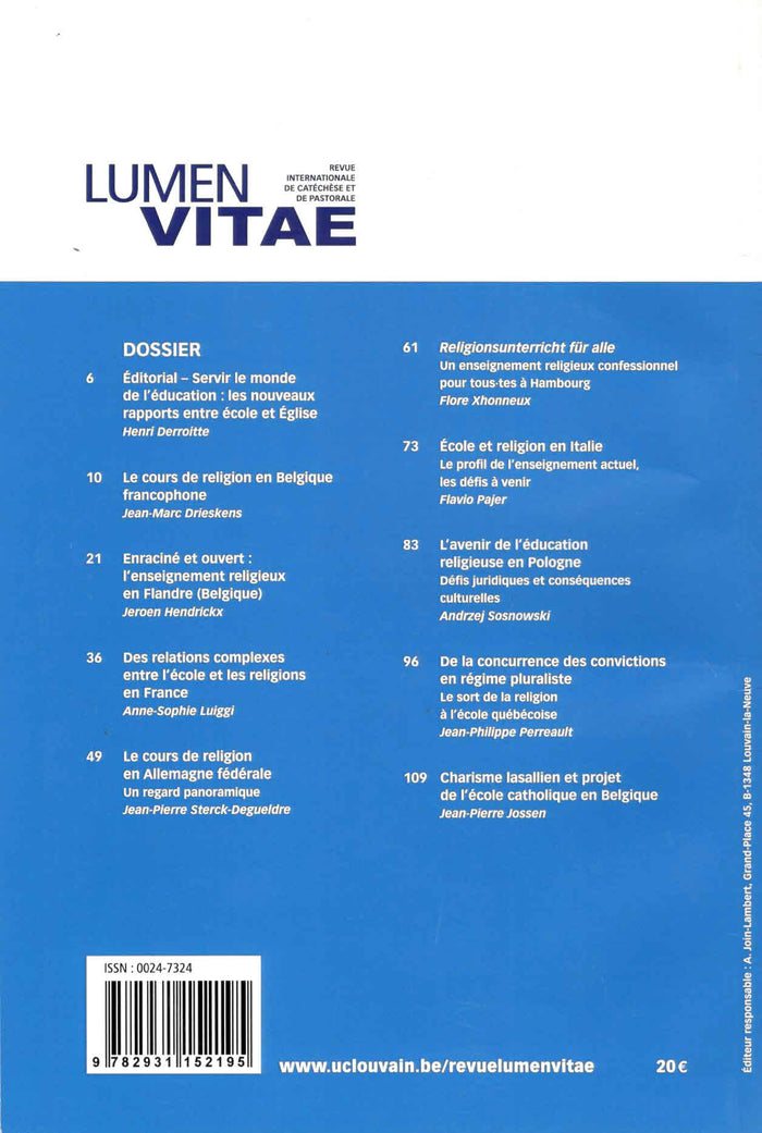 Lumen Vitae | Vol. LXXXI | Jan-Feb-Mar 2026