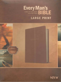 NIV Every Man's Bible, Large Print , Deluxe Cross Saddle Tan