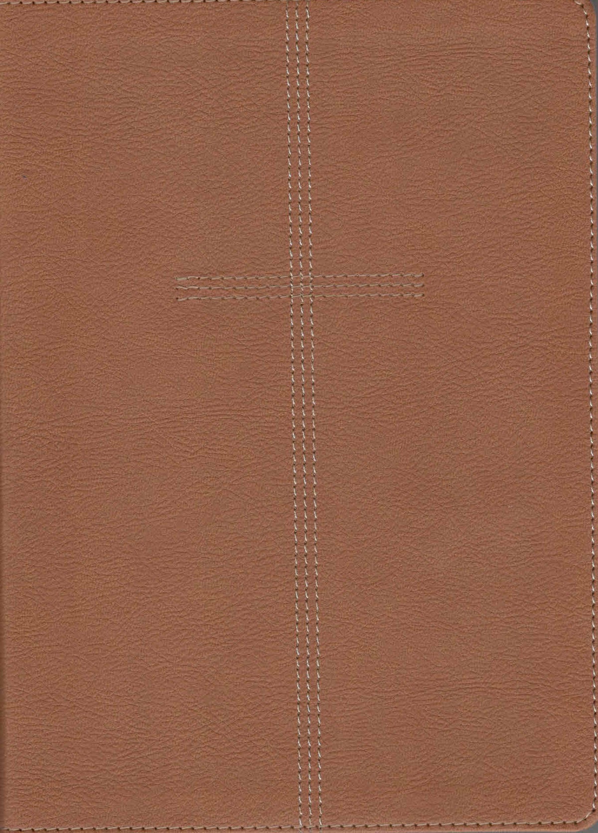 NIV Every Man's Bible, Large Print , Deluxe Cross Saddle Tan