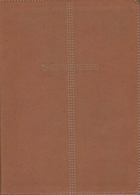 NIV Every Man's Bible, Large Print , Deluxe Cross Saddle Tan