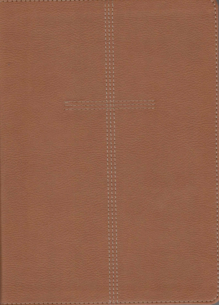 NIV Every Man's Bible, Large Print , Deluxe Cross Saddle Tan