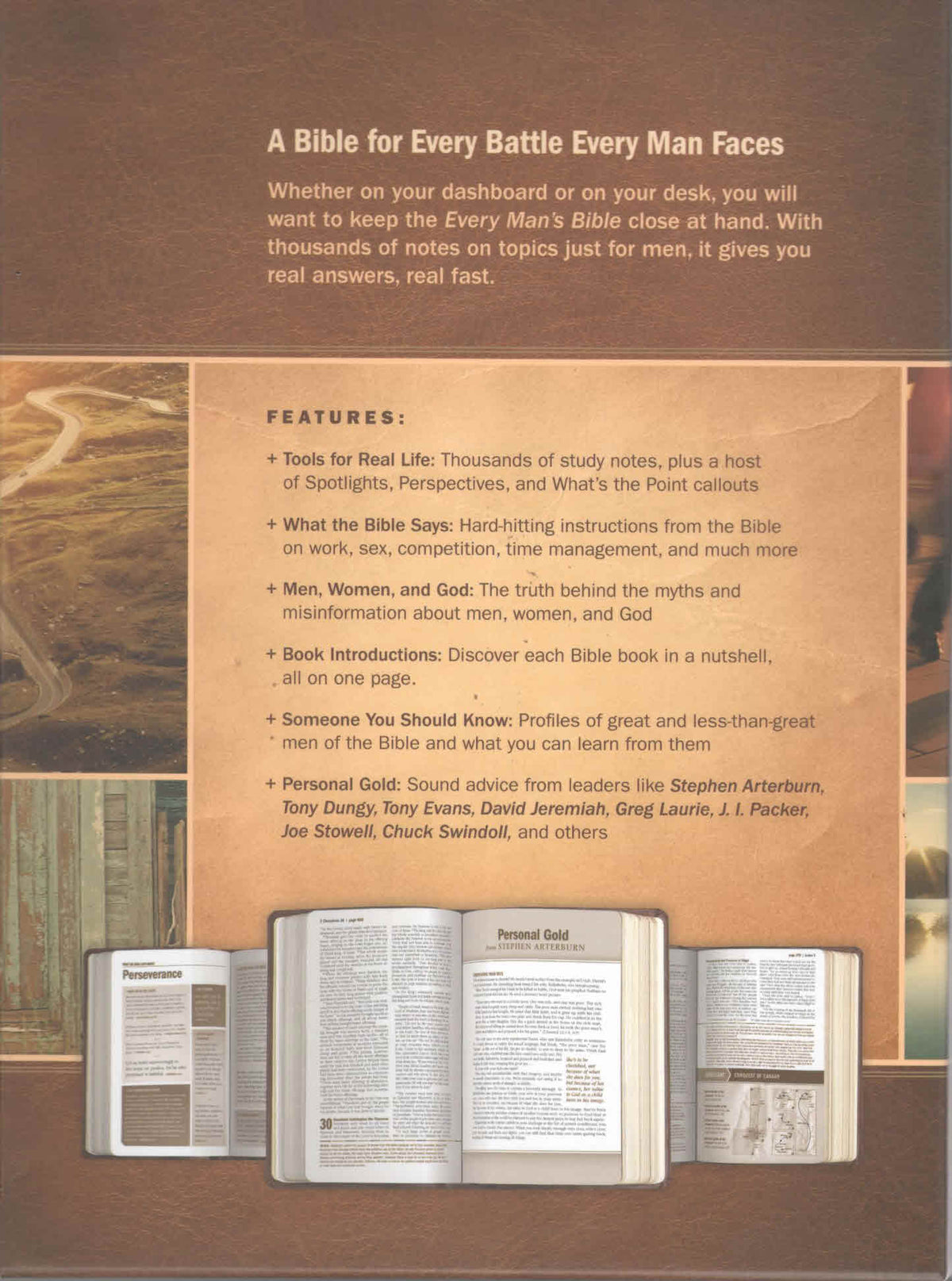 NIV Every Man's Bible, Large Print , Deluxe Cross Saddle Tan
