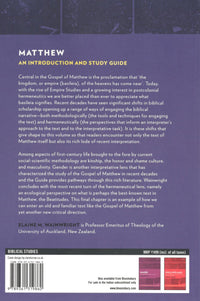 Matthew (T&T Clark’s Study Guides to the New Testament)