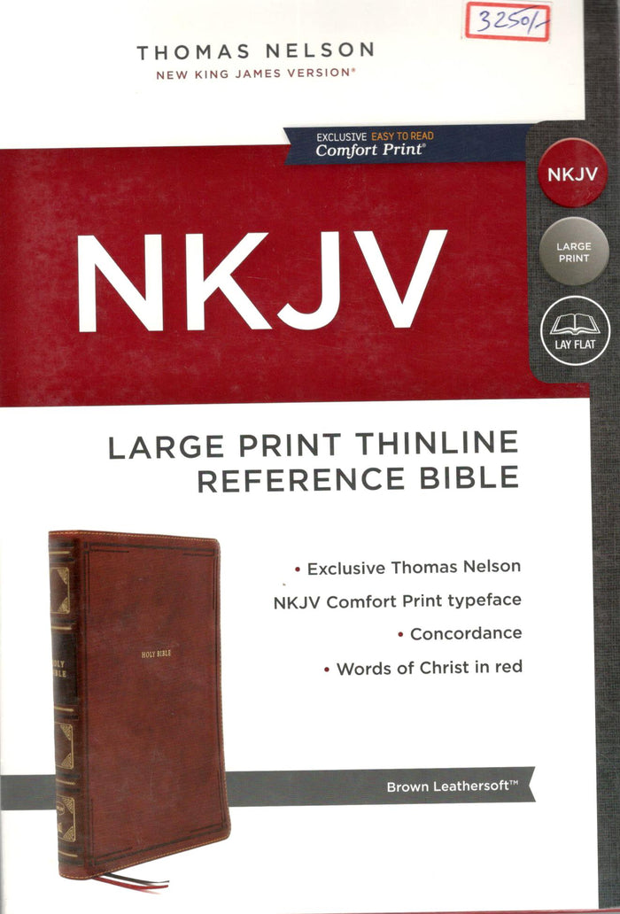 NKJV - Large Print Thinline Reference Bible (Brown)