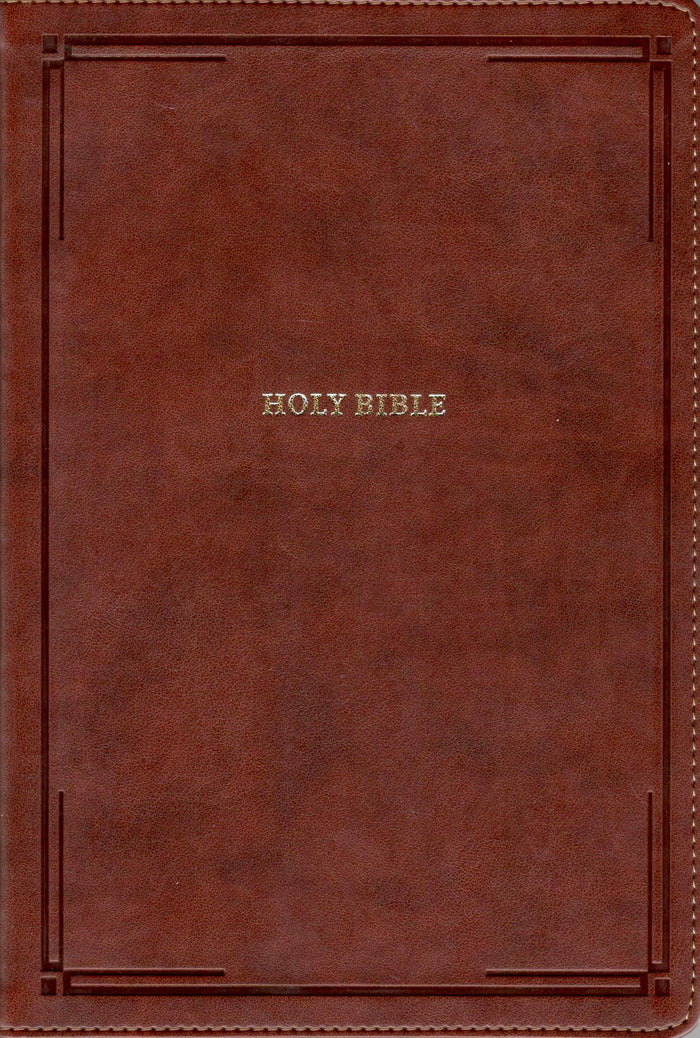 NKJV - Large Print Thinline Reference Bible (Brown)