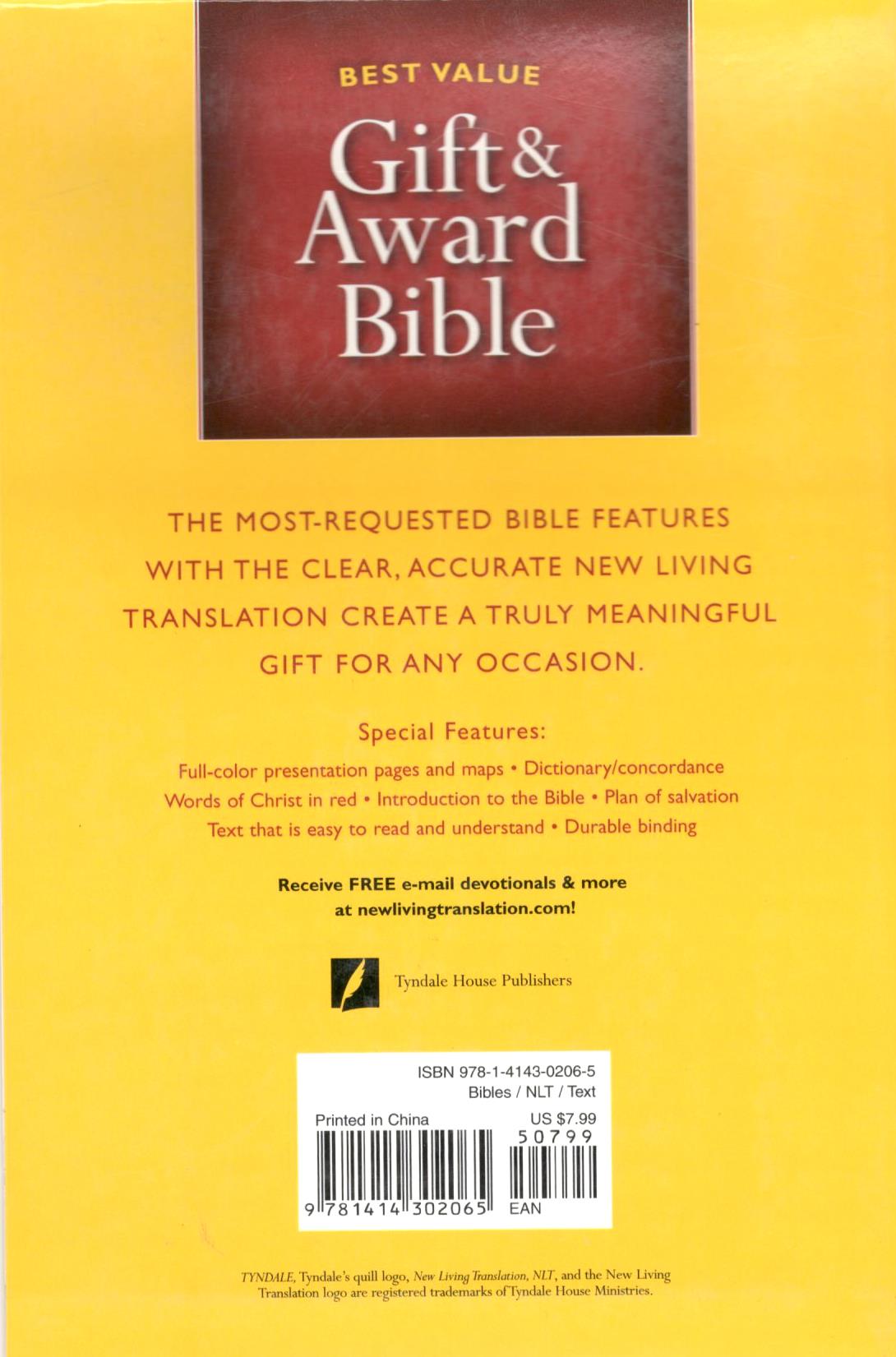 NLT - Gift & Award Bible (Black)