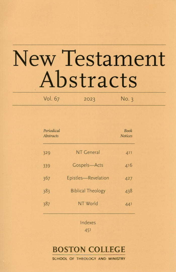 New Testament Abstracts | Vol. 67 | No. 3 | 2023