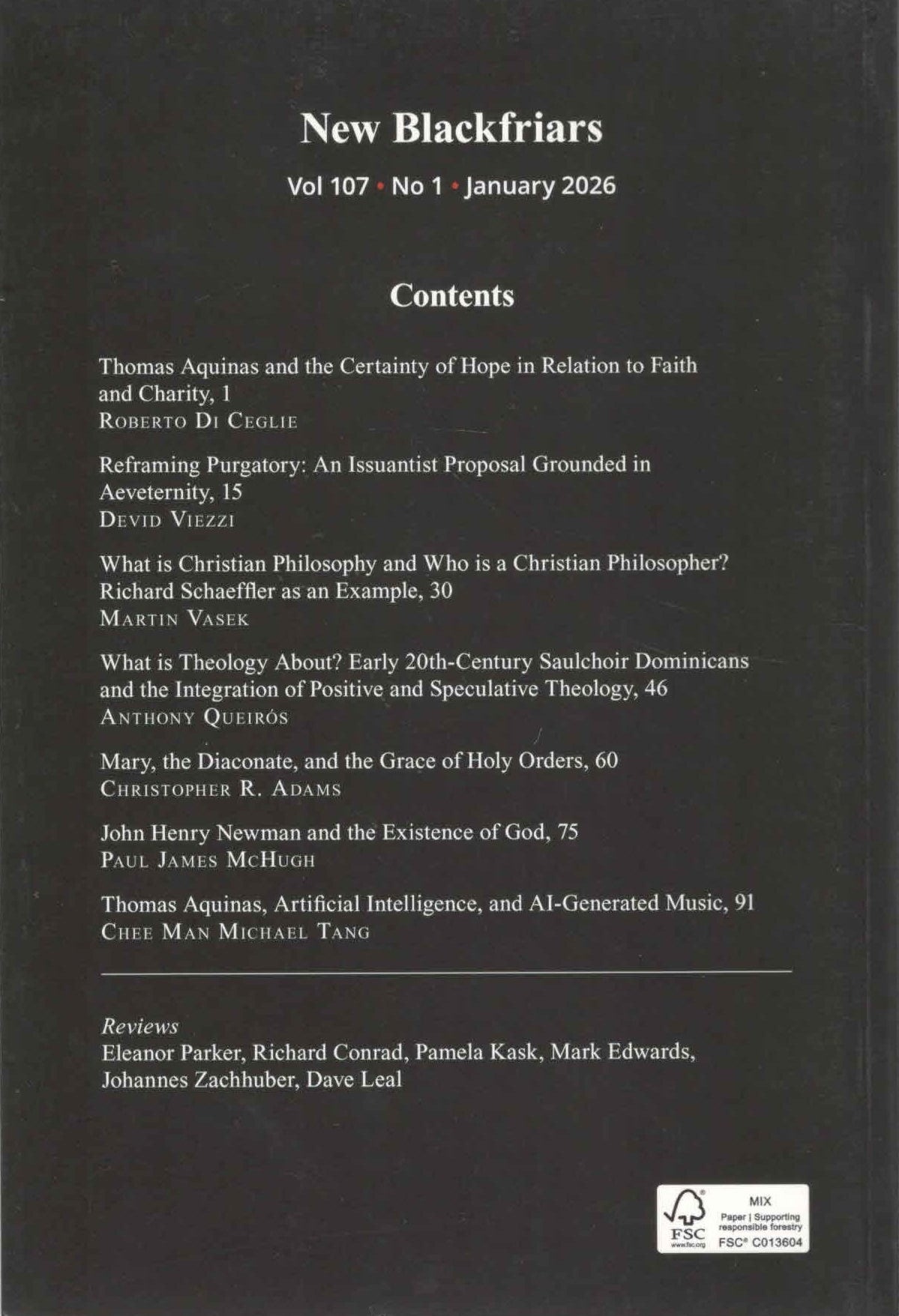 New Blackfriars | Vol. 107 | No. 1 | January 2026