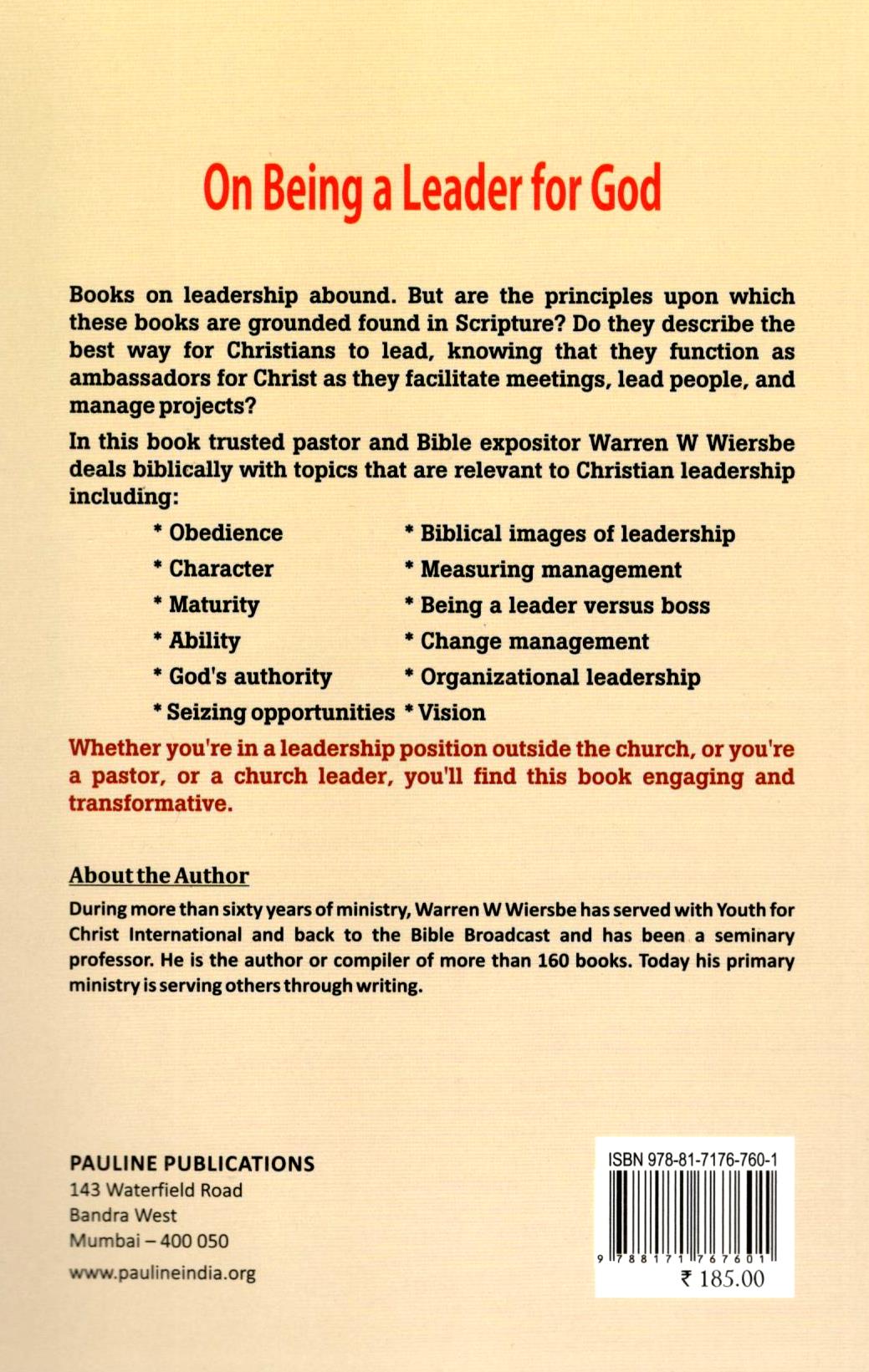 On Being A Leader for God
