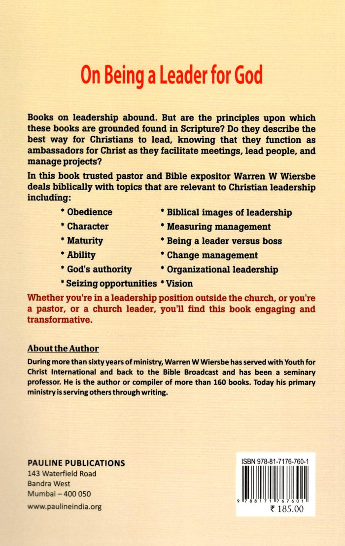 On Being A Leader for God